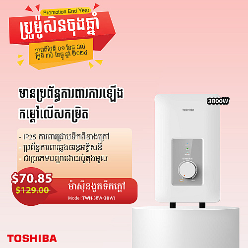 Toshiba Electric Water Heater (3800W,No Pump)